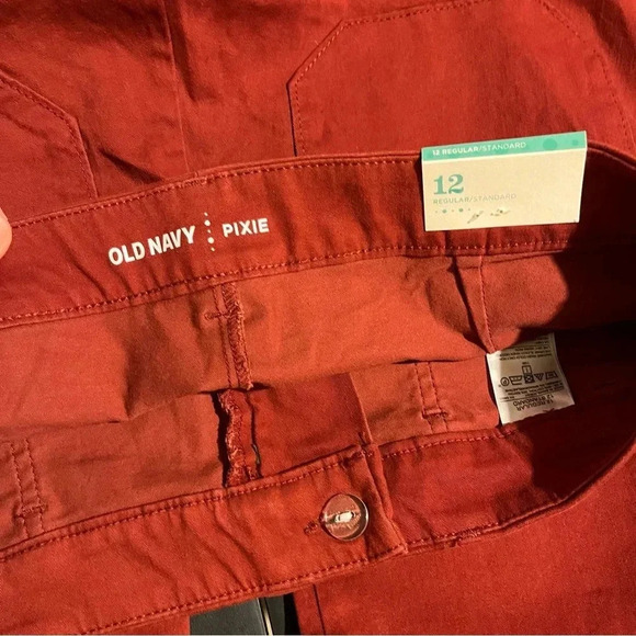NWT Old Navy Women's Pixie Ankle Length Chino Pants Sz 12 Fall Orange - Picture 6 of 10